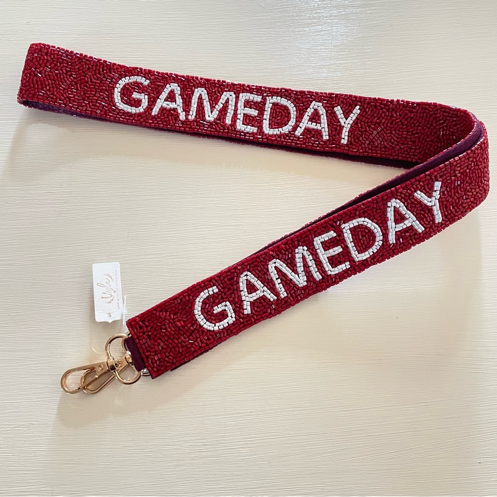 Gameday Red Beaded Keychain